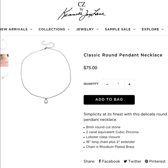 🎁 ♥️ 🆕 CZ by Kenneth Jay Lane | Necklace  Adjustable - Picture 2 of 7